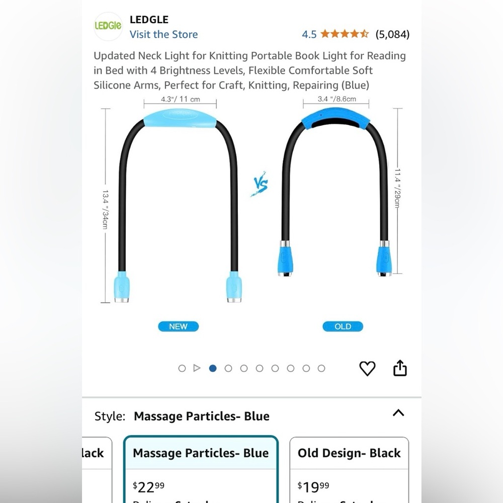 Rechargeable, flexible neck light Ledgle brand